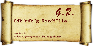 Görög Rozália névjegykártya